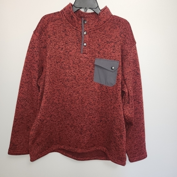 Outdoor by Roundtree & York Men's Knit Pullover Sweater Red/Black Size XL - Picture 2 of 10